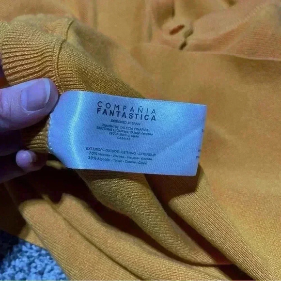 Compania Fantastica Women Yellow Cardigan Sweater Size Small - Picture 6 of 16